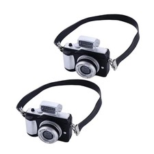 2Pcs 1:4 Scale Mini Camera Prop Ornament Vintage Model, Miniature...