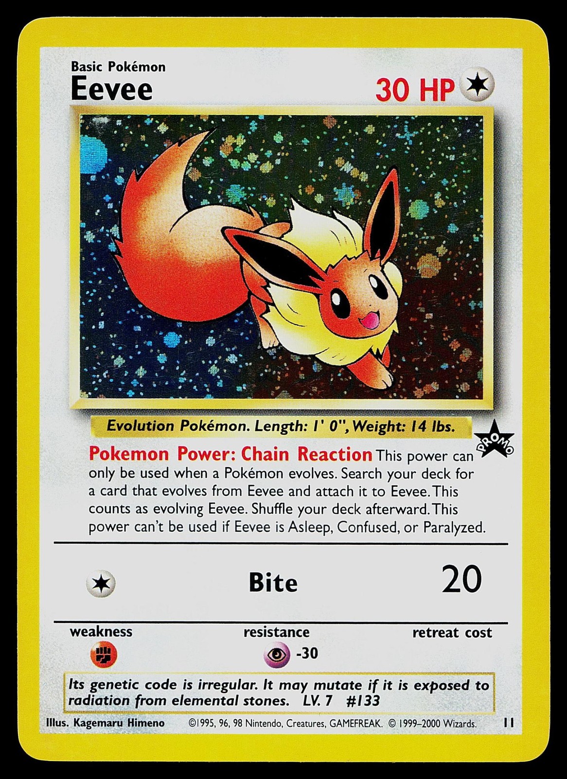 Pokemon Card - Eevee Wizards Black Star Promos 11 Holo Promo