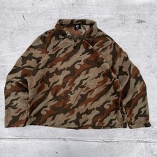 Starter Sweater Mens XL Multicolor Camouflage Fleece Quarter Zip Extra Large