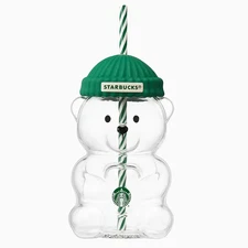 2025 Starbucks Bearista Limited Edition Bear Glass Cold Cup 100% Authentic Rare