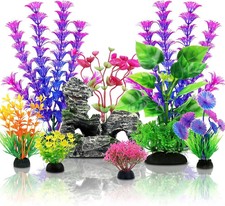 Fish Tank Decor Aquarium Decor, 9pcs Colorful Fish Tank Accessories Artificial P