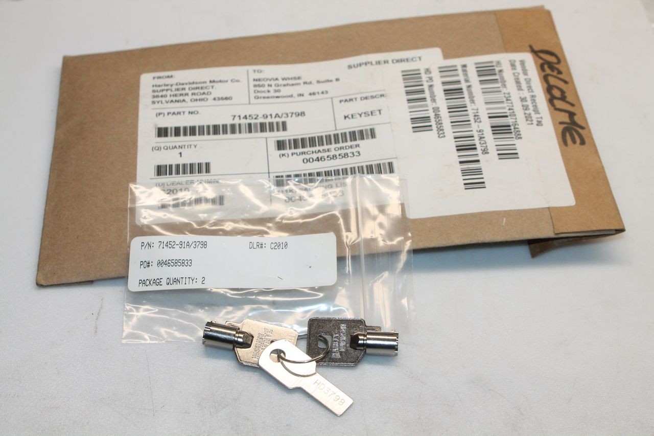 Clé moto Harley Davidson 3798 de rechange pour serrure et contacteur d'origine 71452-91A