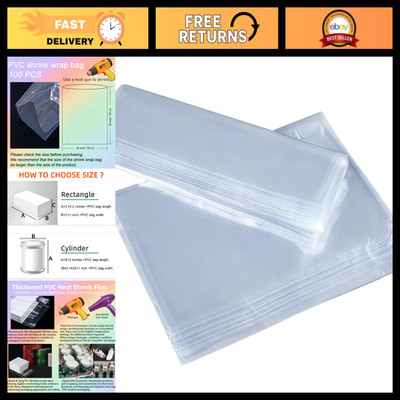 Large Heat Shrink Wrap Bags 100 Pcs 22x30'' Clear PVC Packaging Supplies