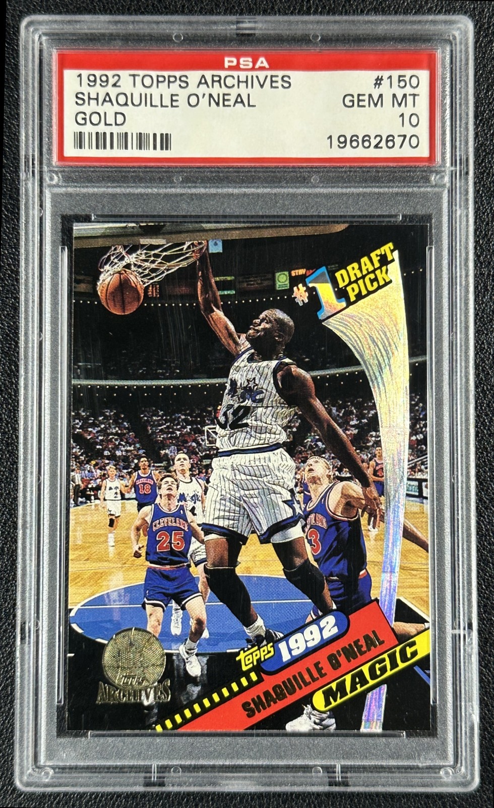 SHAQUILLE O'NEAL PSA 10 1992 TOPPS ARCHIVES #150 ROOKIE GOLD RC MAGIC SP GEM