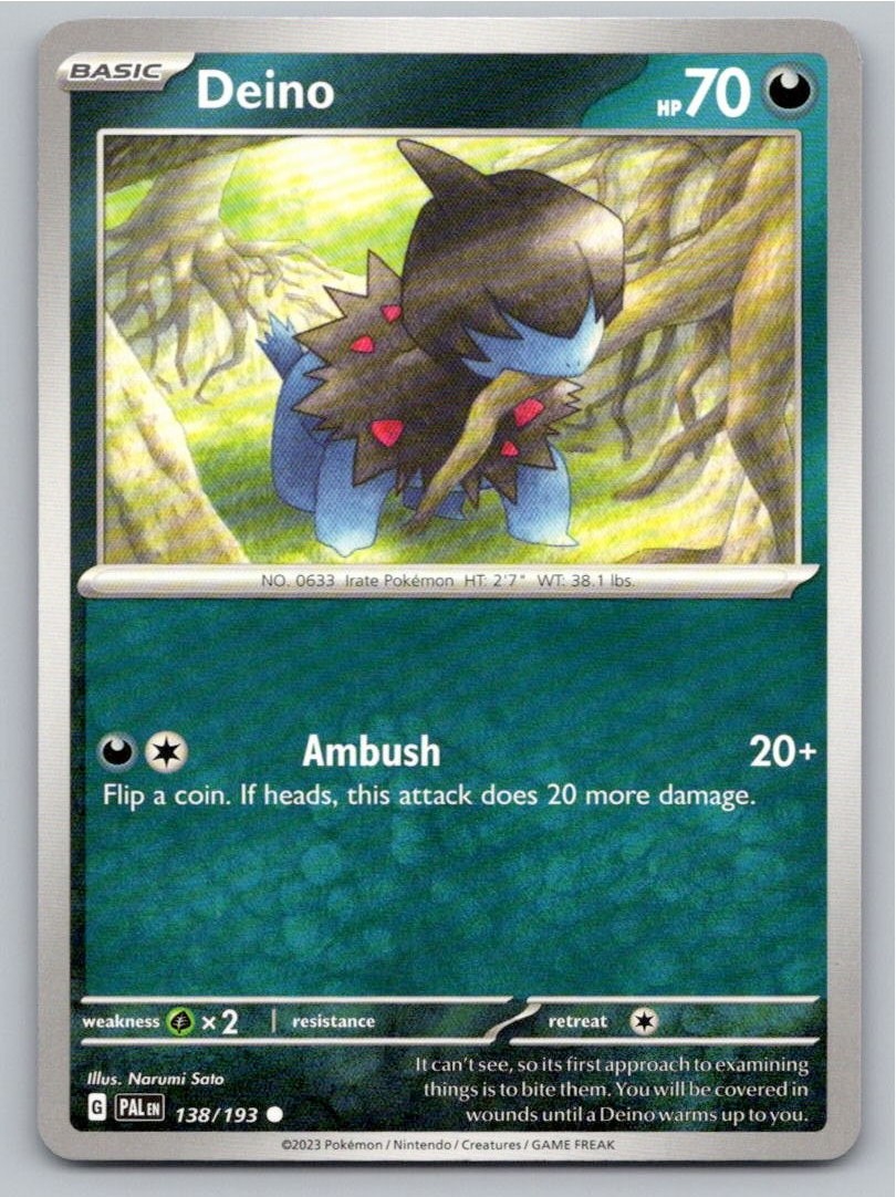2023 POKEMON DEINO PALDEA EVOLVED 138/193 COMMON NM A37971 FREE S&H