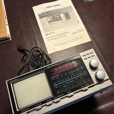 GPX Portable Black White Portable TV AM / FM Radio Model TV2 Works Great