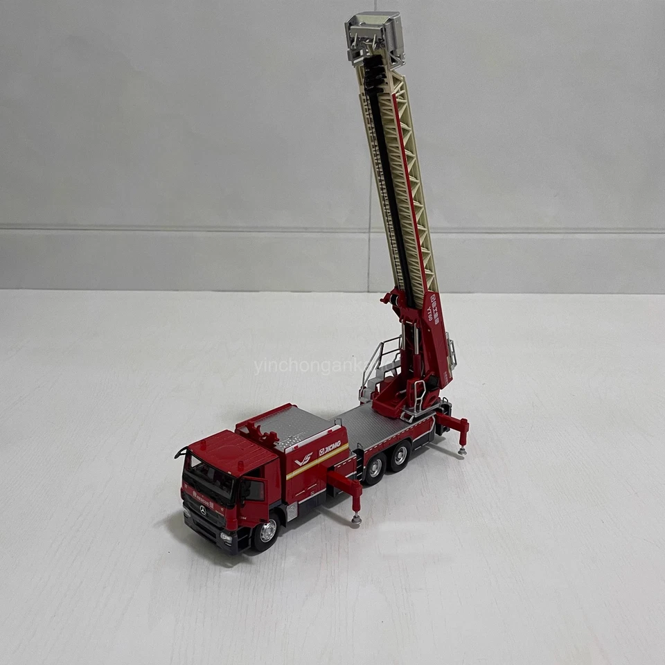 1:50 Mercedes-Benz XCMG YT60 Aerial Ladder Fire Truck Alloy Model - Image 3 of 4