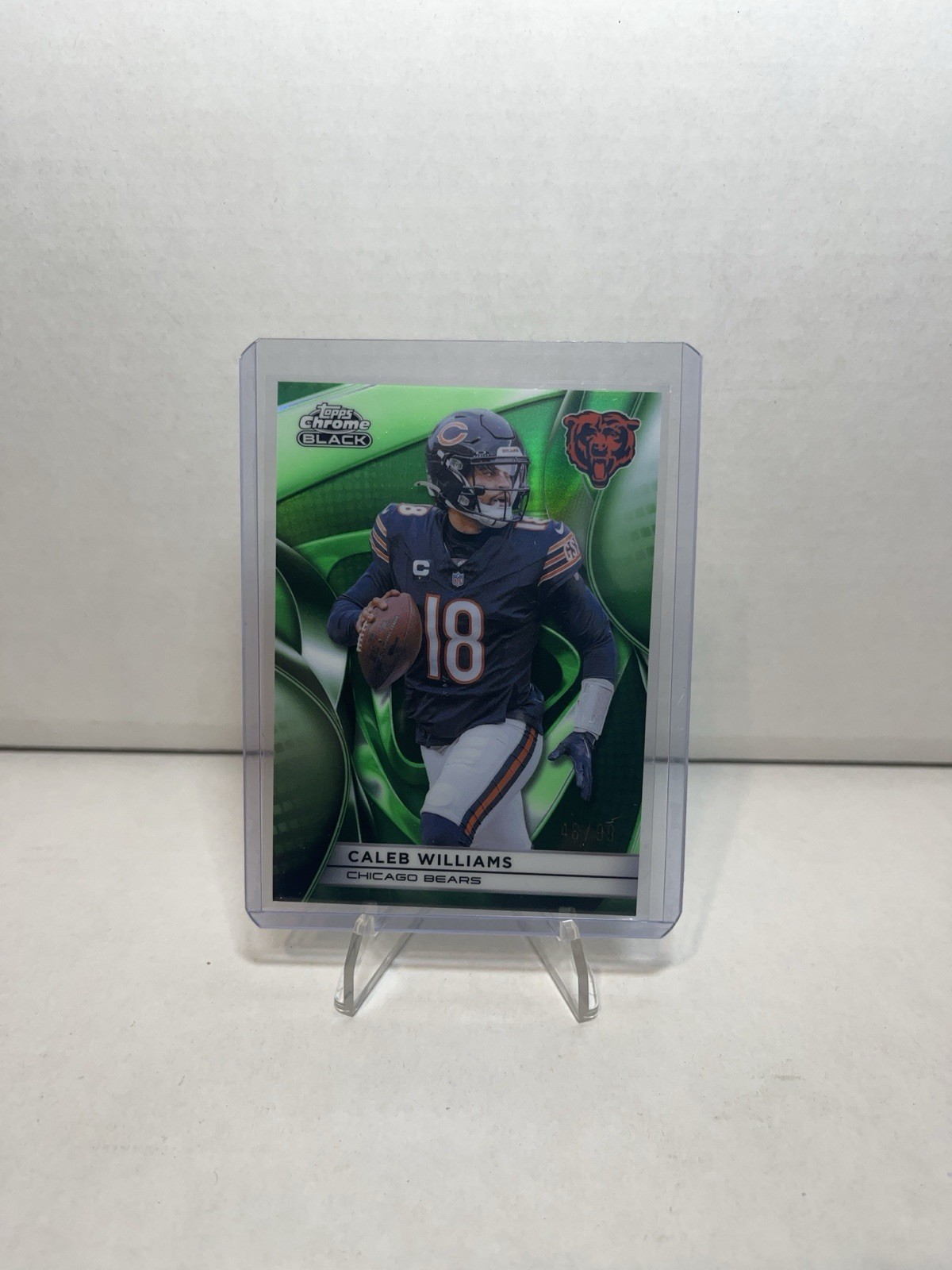 Caleb Williams  2025 Topps Chrome Black  #20 Green Refractor /99 Bears