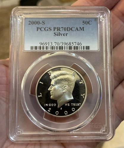 PR70 DCAM 2000-S Silver Kennedy Half Dollar PCGS Blue Lbl
