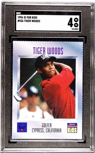 1996 SI For Kids #536 Tiger Woods Rookie Card RC SGC 4 Centered SIFK Iconic!