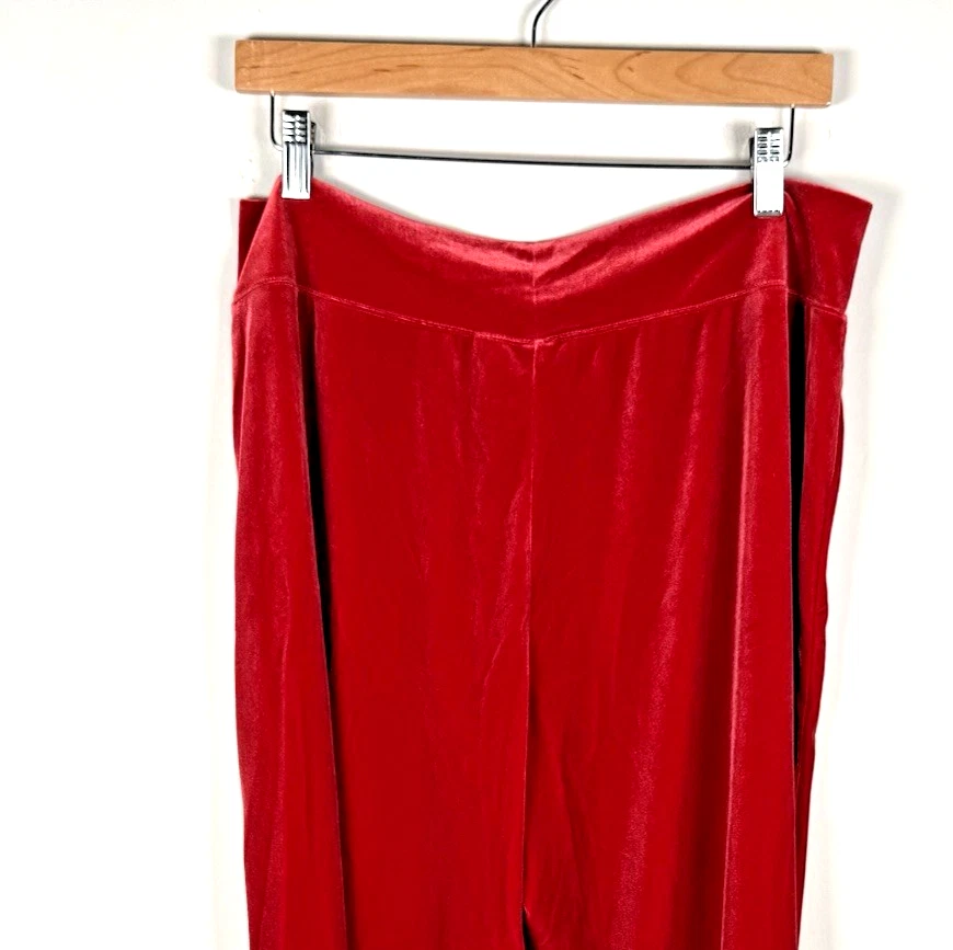 Pantalones de salón pijama rojo terciopelo ropa de dormir Gilligan & O'Malley vintage talla XL Foto 2 de 4