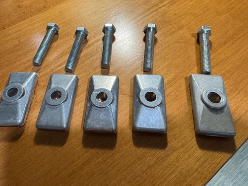FIVE VINTAGE OLD SCHOOL Bicycle Kickstand Silver Alloy Top Plate Only W/ BOLTS - Picture 1 of 9