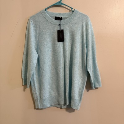 NWT J.Crew Collection Cashmere Tippi Sweater XL ice blue Italian cashmere preppy