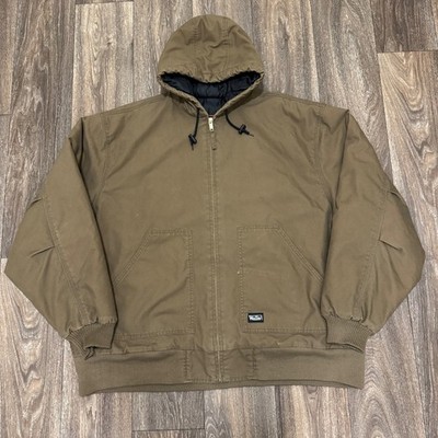 Walls Dupont Kevlar Work Jacket Men s Large Brown Hooded Full Zip Insulated