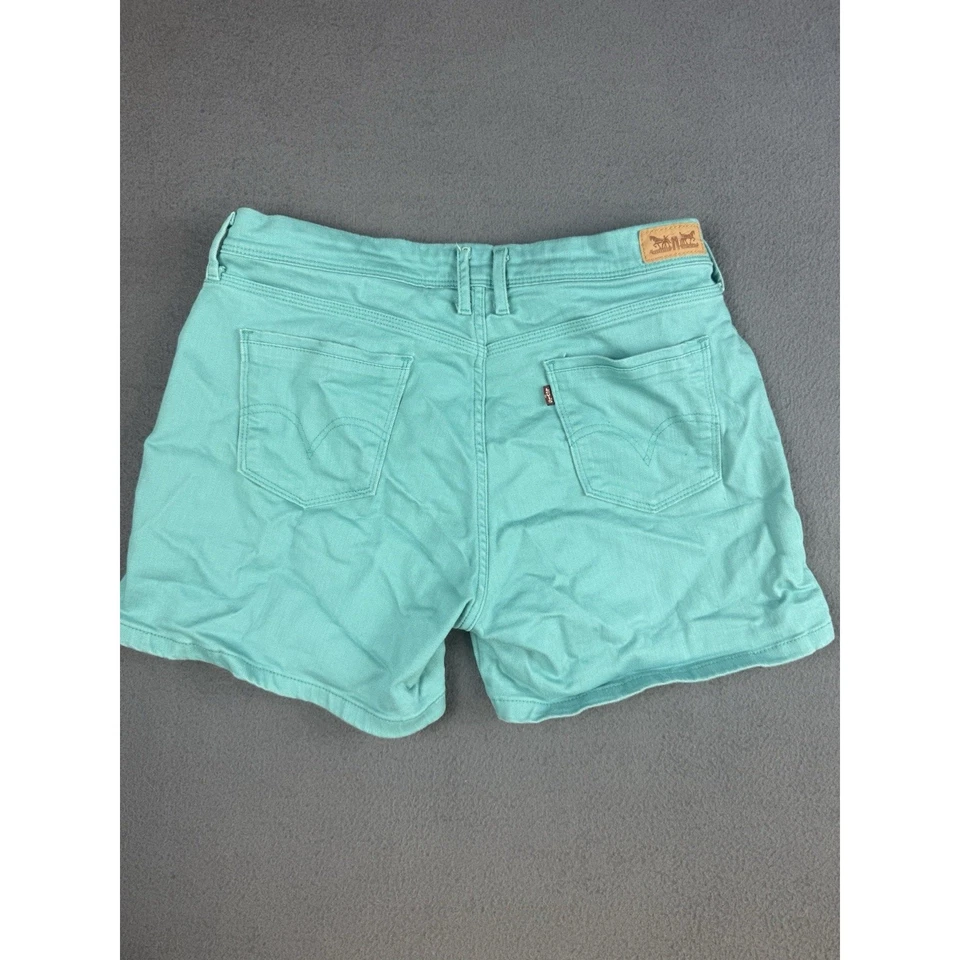 LEVI'S VINTAGE DENIM WOMENS JEAN SHORTS sz12; AQUA BLUE UG03420 2013 - Image 4 of 4