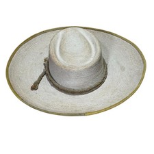 La Guadalupana Hat Cowboy Fitted Mens 7 Beige Straw Charro Sombrero Wide Brim