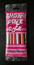 SUGAR FREE Blackpool Rock  5 Sticks Pack Diabetic Sweet Candy Seaside Handmade