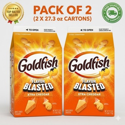 Goldfish Flavor Blasted Xtra Cheddar Crackers 27.3 oz Carton Pack of 2