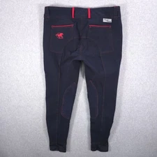 Piper Smartpak Breeches Black Stretch Half Seat Equestrian Riding Womens 34x25