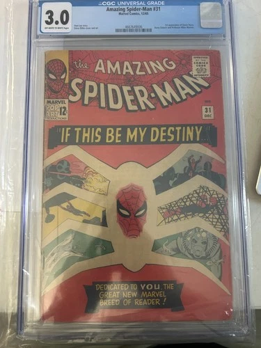 Amazing Spider-Man #31 CGC 3.0 OW/W Pages 65 Marvel 1st Gwen Appr