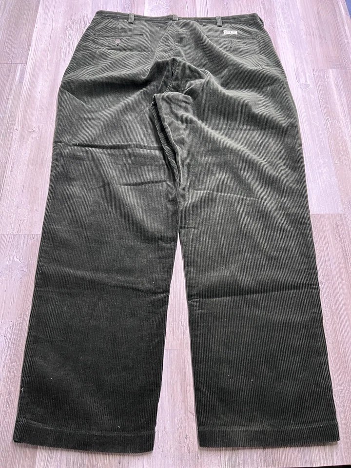 Vintage Polo Ralph Lauren Pants Mens Sz 38x31 Corduroy Pleated Green Preppy Goth - Image 2 of 4
