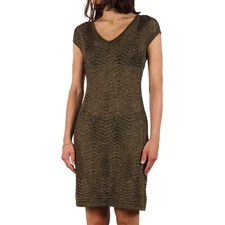 Missoni Vintage Women's Metallic Knit Scoop Neck Cap Sleeve Dress IT 40 / US 4