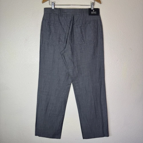 Versace Jeans pantaloni couture uomo US 36 IT 50 grigio abito casual vintage designer