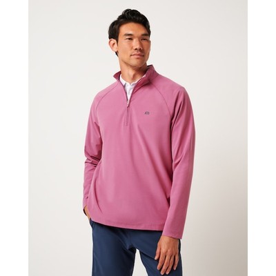 NWT Travis Mathew Air Tram Quarter Zip Top w/Pinehurst in Rose Wine size Large 