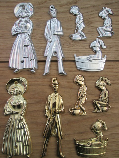 Antique Toilet Door Signs Brass Ladies Gentlemen For Sale Online