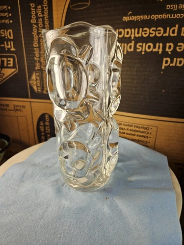 Vintage Brutalist Frantisek Peceny Czech Hermanova Hut Glass Vase SKLO Union