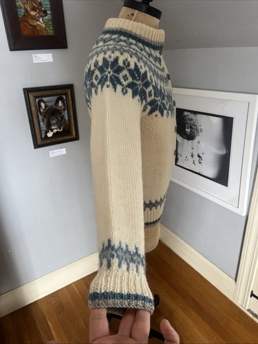 Dale Of Norway Sweater Women’s Small Cream Blue Pure Wool Fair Isle Cardigan - Picture 6 of 8