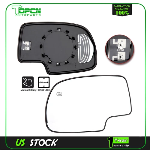 Mirror Glass Heated Driver Side Power For 1999-2007 Chevy Silverado GMC