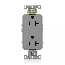 Decora plus 20 Amp 125 V Industrial Grade Duplex Outlet/Receptacle Gray