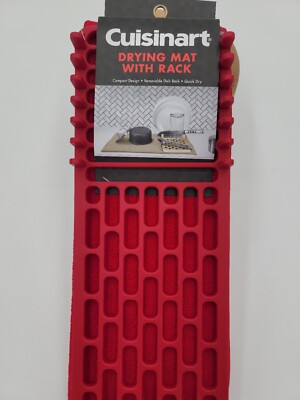 Cuisinart Dish Drying Mat With Rack 16”X18” Red