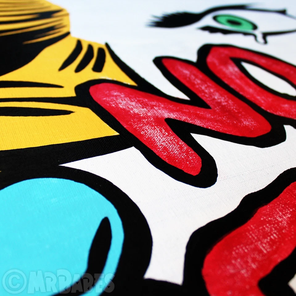 Crying Foul - Pintura original de arte pop de bebés - Sátira de niña Roy Lichtenstein Foto 3 de 4