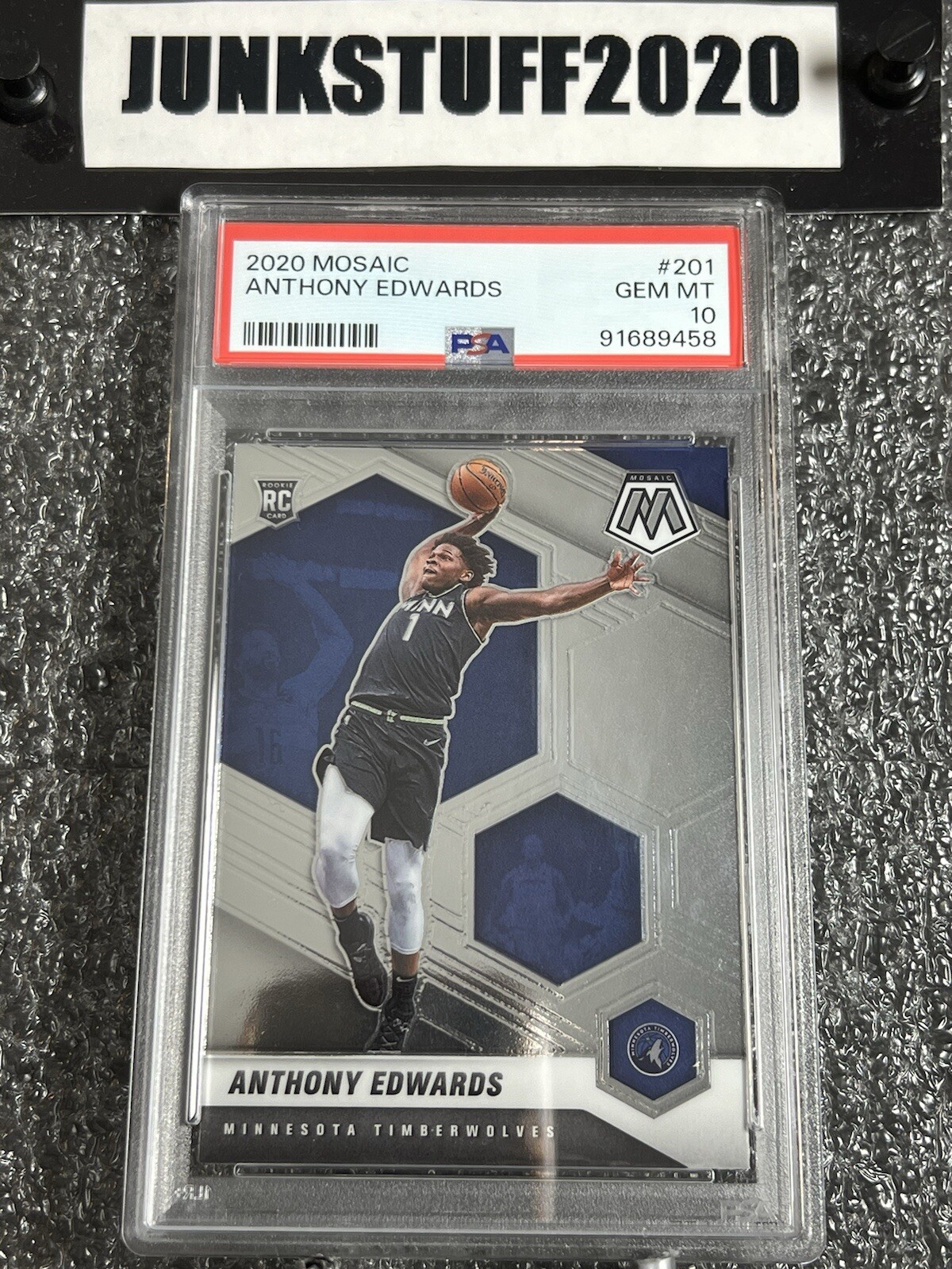 2020-21 Mosaic Anthony Edwards PSA 10 #201 True Rookie RC GEM MINT Timberwolves