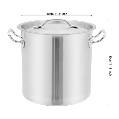 Stainless Steel Stockpot With Lid Commercial Large Capacity Soup Beverage Pot - Picture 2 of 11