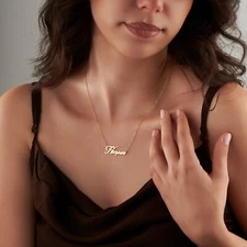 Custom Name Necklace Multiple Personalized Nameplate Pendant Sterling SIlver