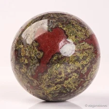 495g68mm Dragon Blood Sphere Crystal Ball Stone Quartz Reiki Healing Jasper