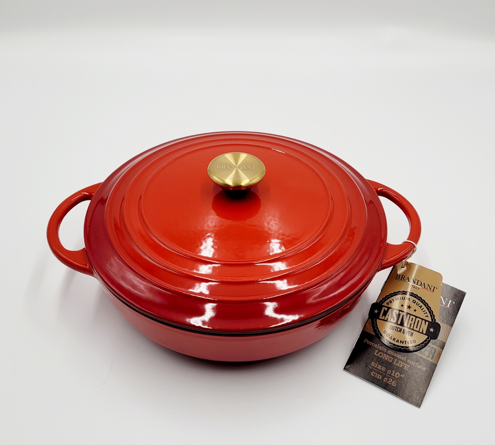 Brandani Light Weight Cast Iron Braiser 3qt Dutch Oven Pot Red NEW eBay