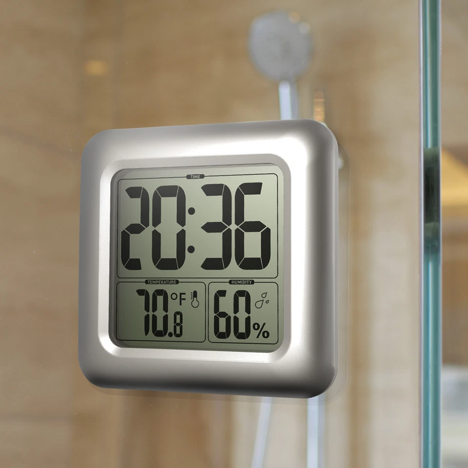 Baldr Clock Big Digit Bathroom Thermometer Hygrometer Temperature and Humidity  - Image 3 of 4