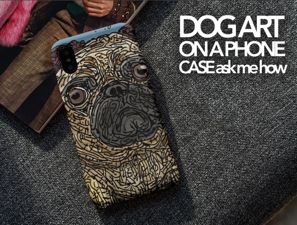 Funda Personalizada Personalizada para Teléfono Mascota Perro Arte Se adapta a iPhone o Android Foto 3 de 4