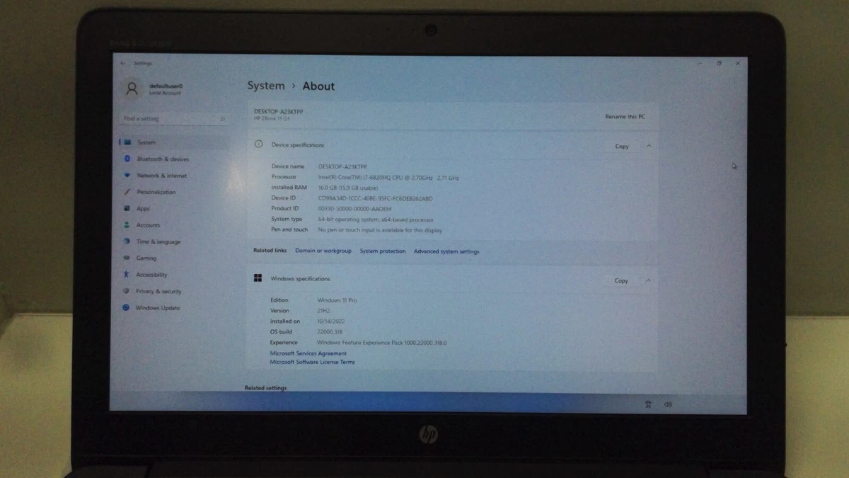 HP ZBook 15 G3 15.6