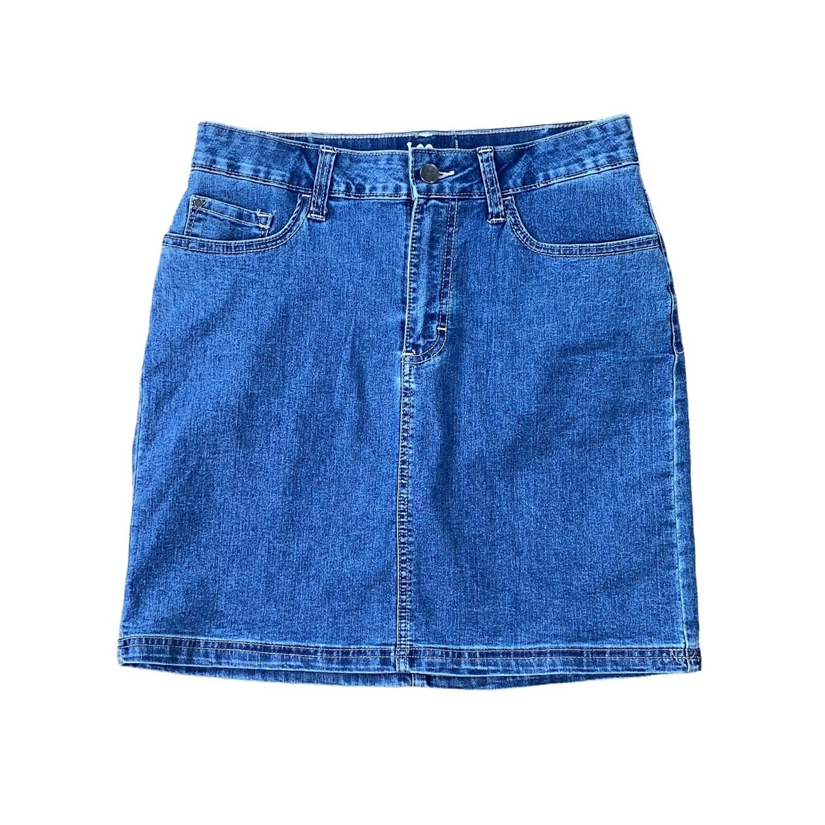 Lee Riders Womans Denim Skort Size 10 Pencil Has Pockets