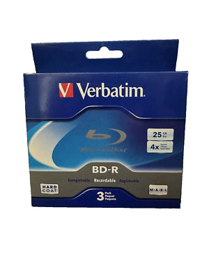 Verbatim BD-R 25GB 4X Blu-Ray Disc Recordable 3-Pack