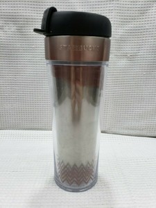 Starbucks 2013 16 Oz Stainless Steel Plastic Tumbler Coffee Travel Mug Bronze Ebay