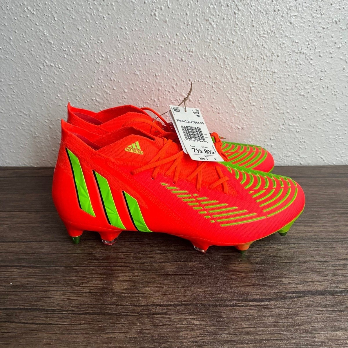 Adidas Predator Edge.1 SG. (GW1016) Solar Red New without box Adidas Predator Edge.1 SG Soft Ground Soccer Cleat Solar Red  main image 3