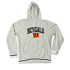 NFL Cincinnati Bengals B Embroidered Gray Hoodie Size Large Retails 85 NWOT