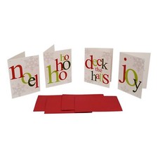 32 Christmas Greeting Card Pack with Envelopes Ho Ho Ho Noel Joy Deck Halls