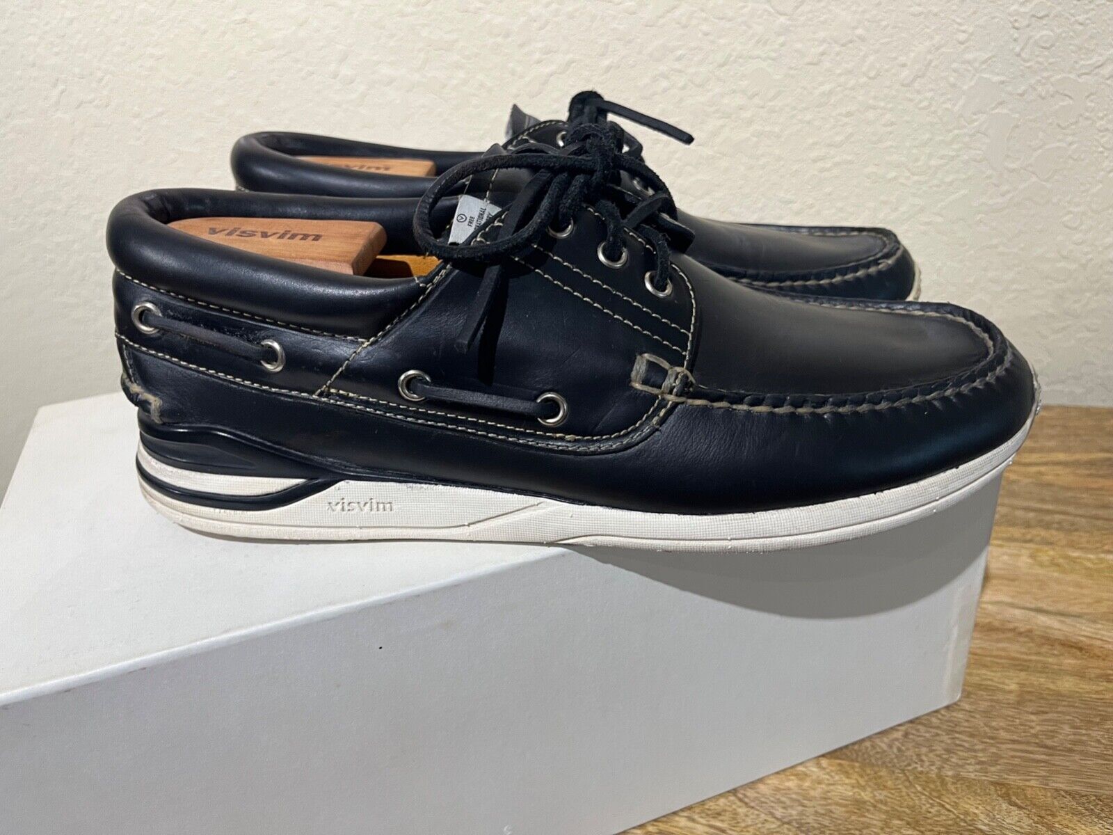 Visvim Americana Deck Folk Black size 11 Boat Shoe Very Good Condition